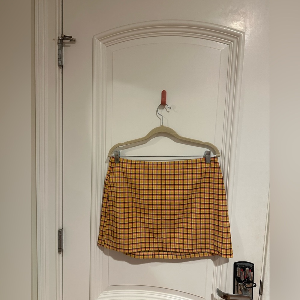 Urban Outfitters Yellow Gingham Mini Skirt
